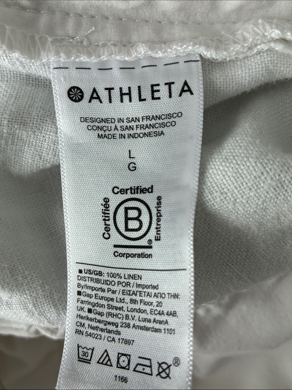 Athleta Size L Retreat Linen High Rise Ankle Pant - White - Picture 6 of 6